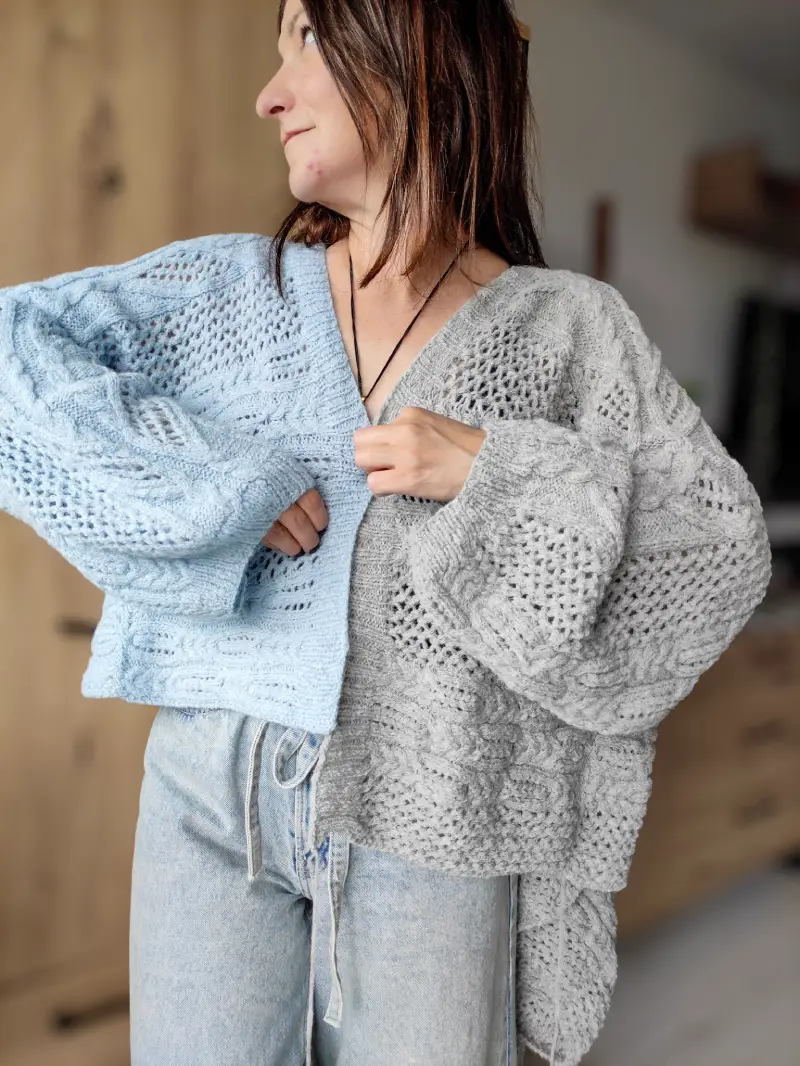 Kardigan VELVET - wzór na druty - obrazek 3